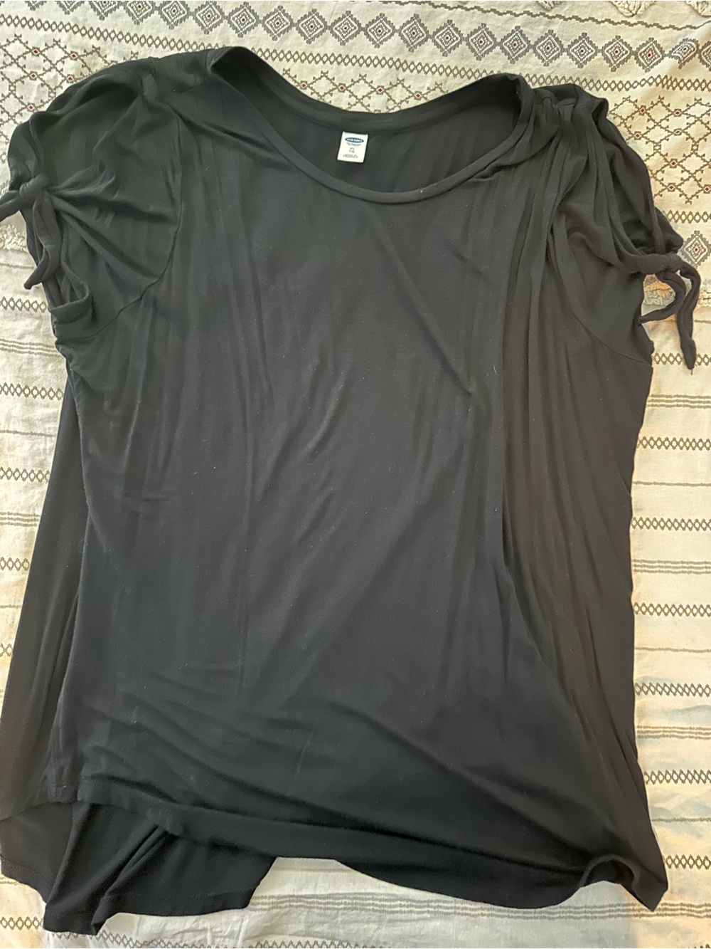 Old Navy Black Shirt with Tie Sleeve Detail